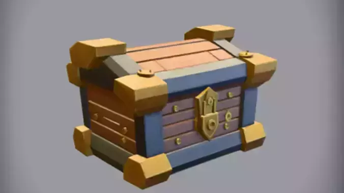 Treasure chest with wooden texture