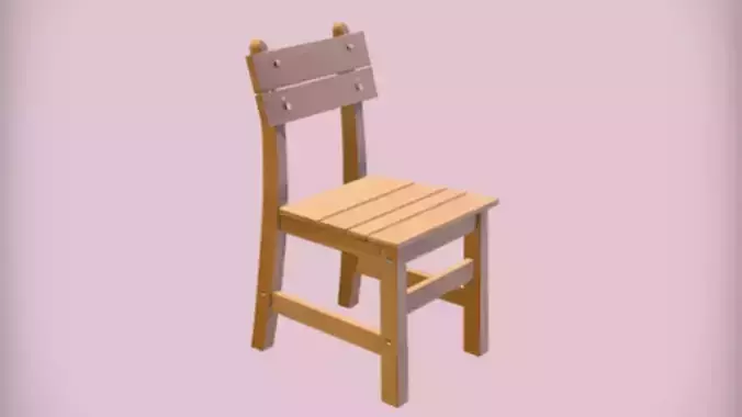 wooden dining chair 3d Game ready Model