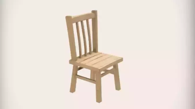 Wooden chair with four legs