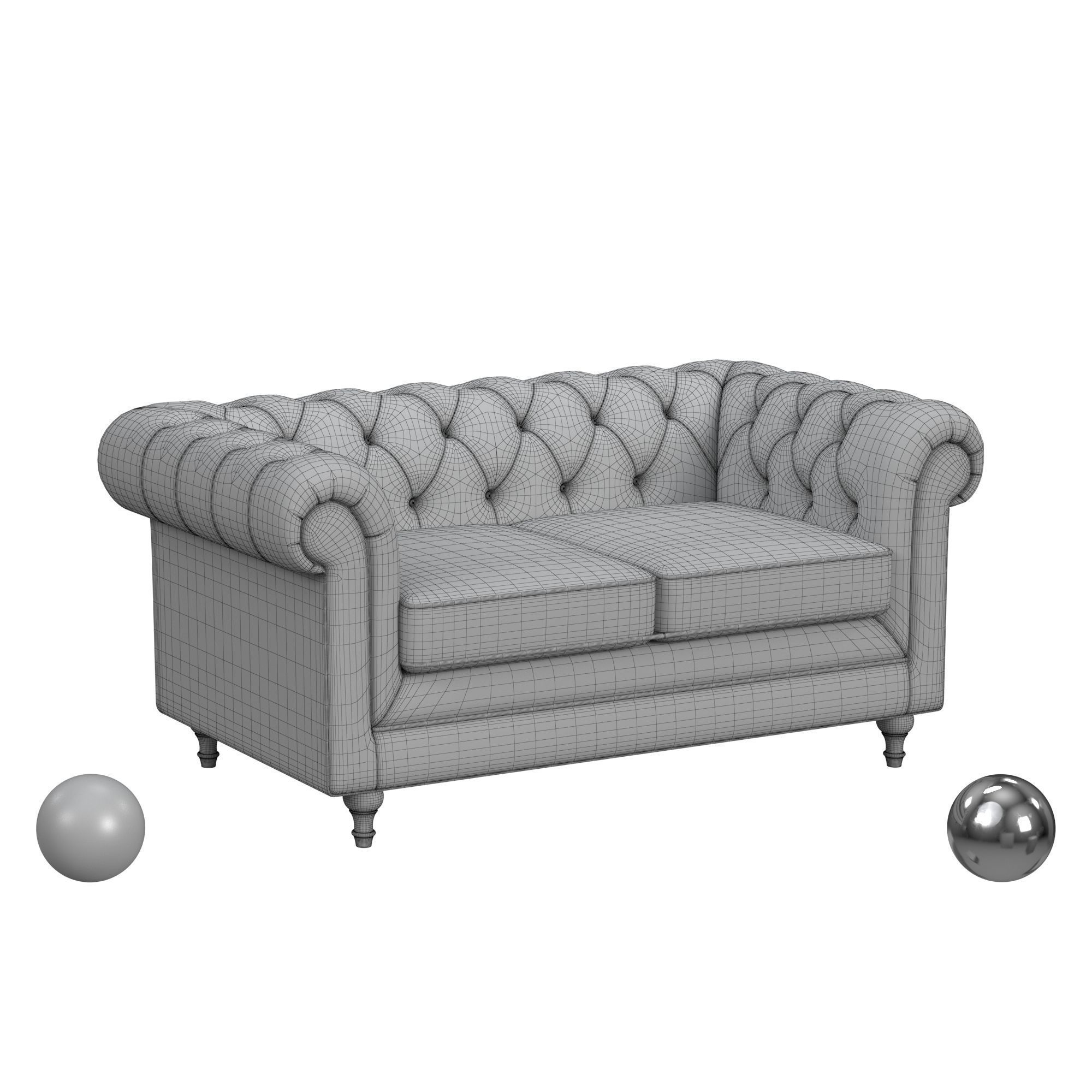Alamenti 2 Seater Leather Sofa Florentine  3D model_3