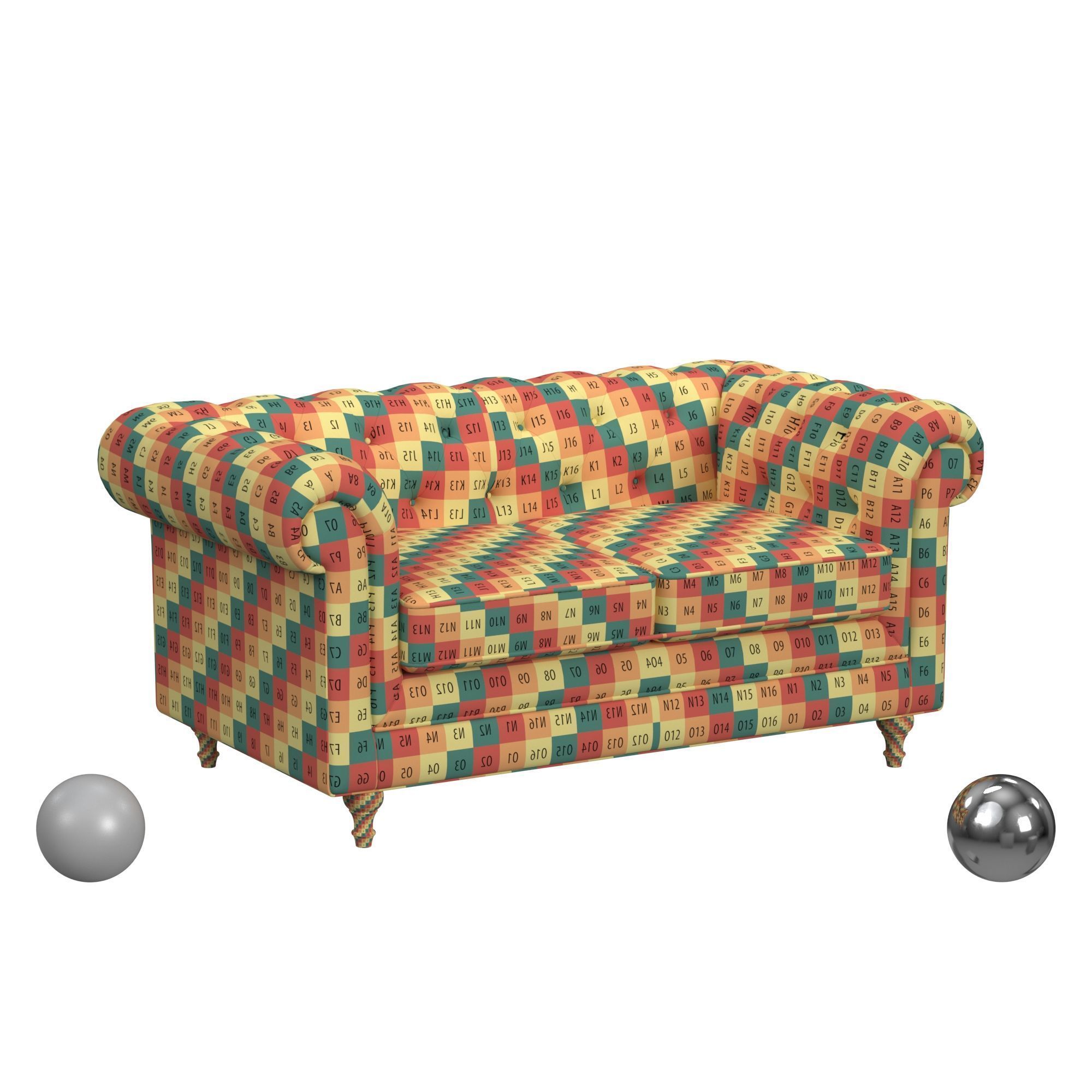 Alamenti 2 Seater Leather Sofa Florentine  3D model_2