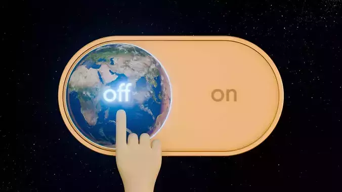 Earth Hour Slide Switch Button 3D model