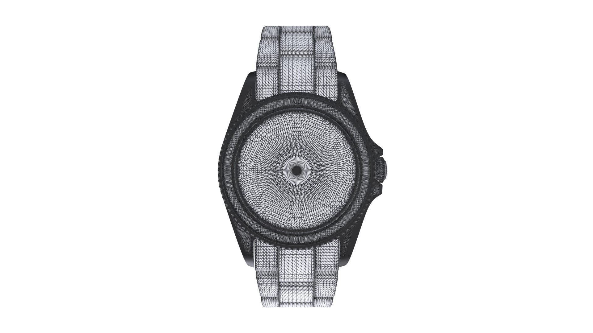 Watch Submariner Date Oystersteel and yellow gold - Blue Ceramic Low-poly 3D model_6