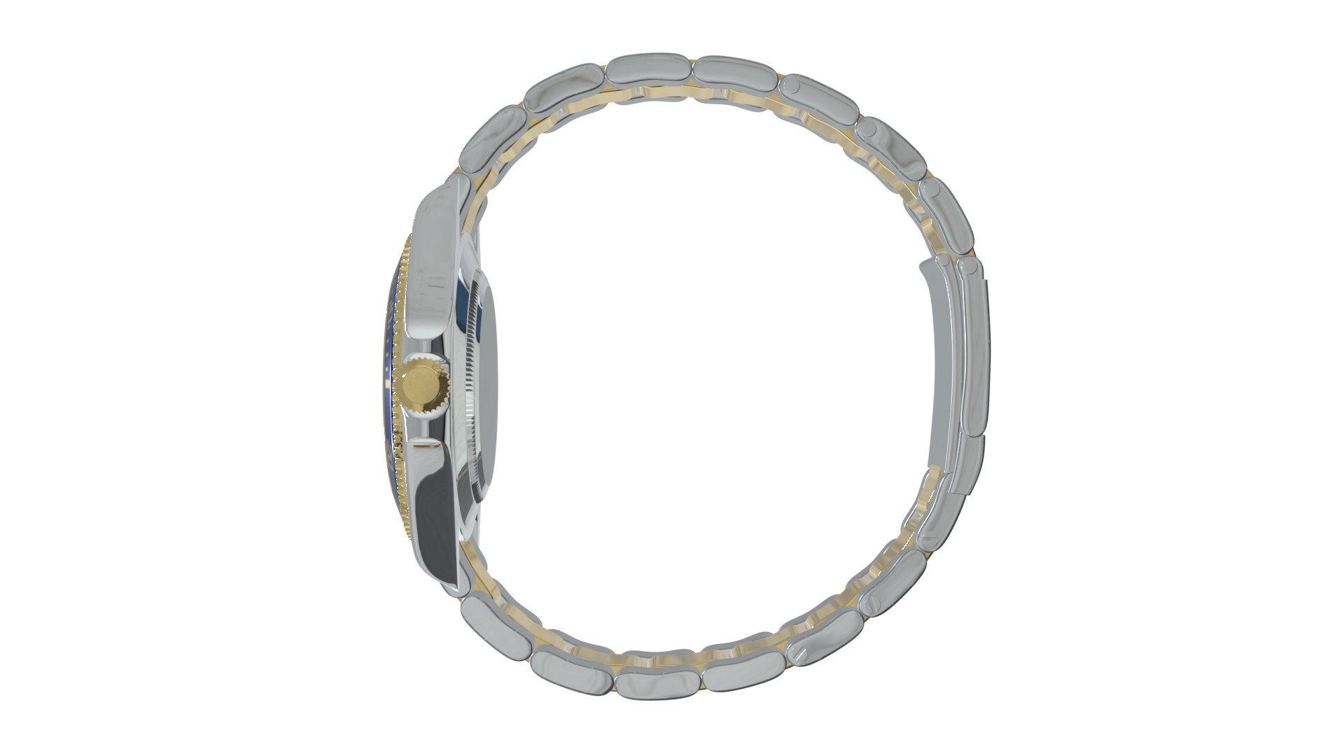 Watch Submariner Date Oystersteel and yellow gold - Blue Ceramic Low-poly 3D model_5