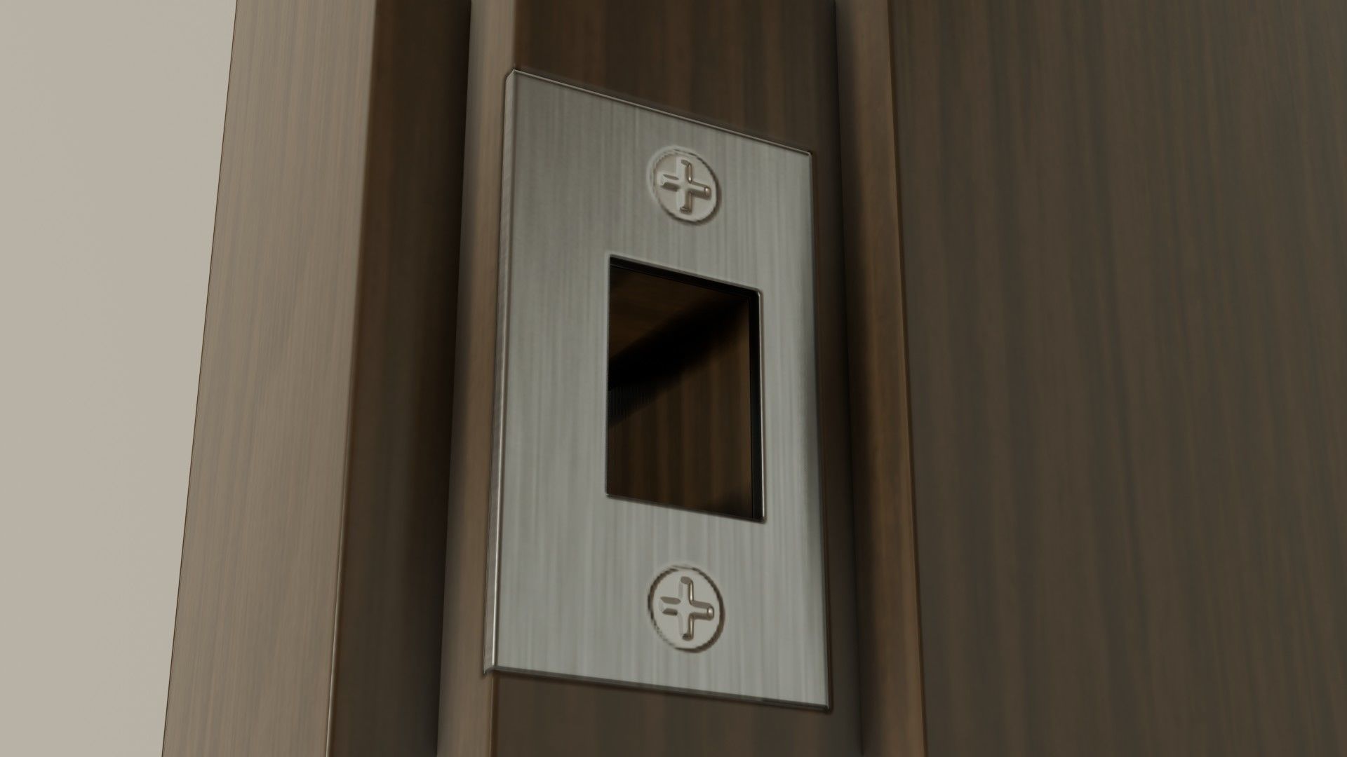 Wooden brown door Low-poly 3D model_8