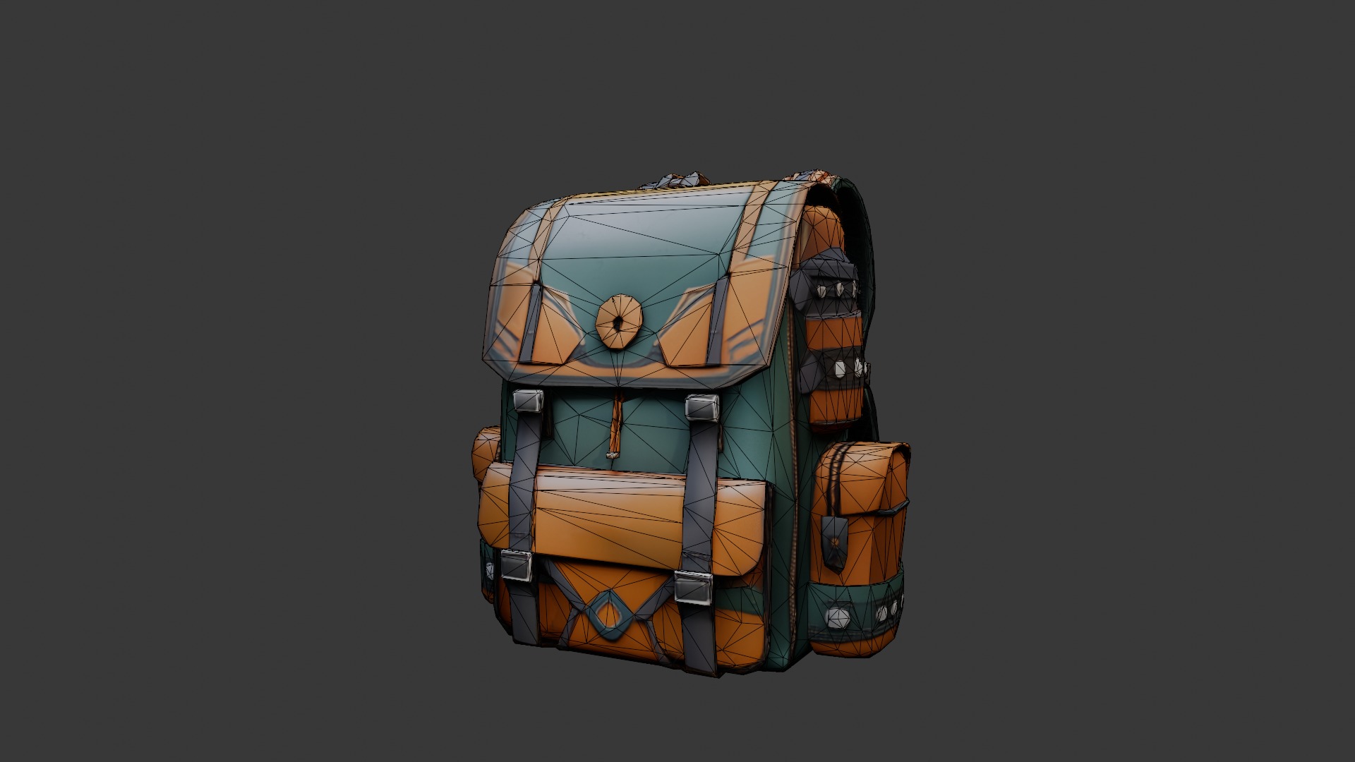 Stylized Backpack BP02 Low-poly 3D model_3