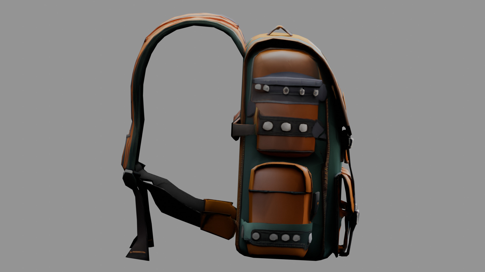 Stylized Backpack BP02 Low-poly 3D model_2