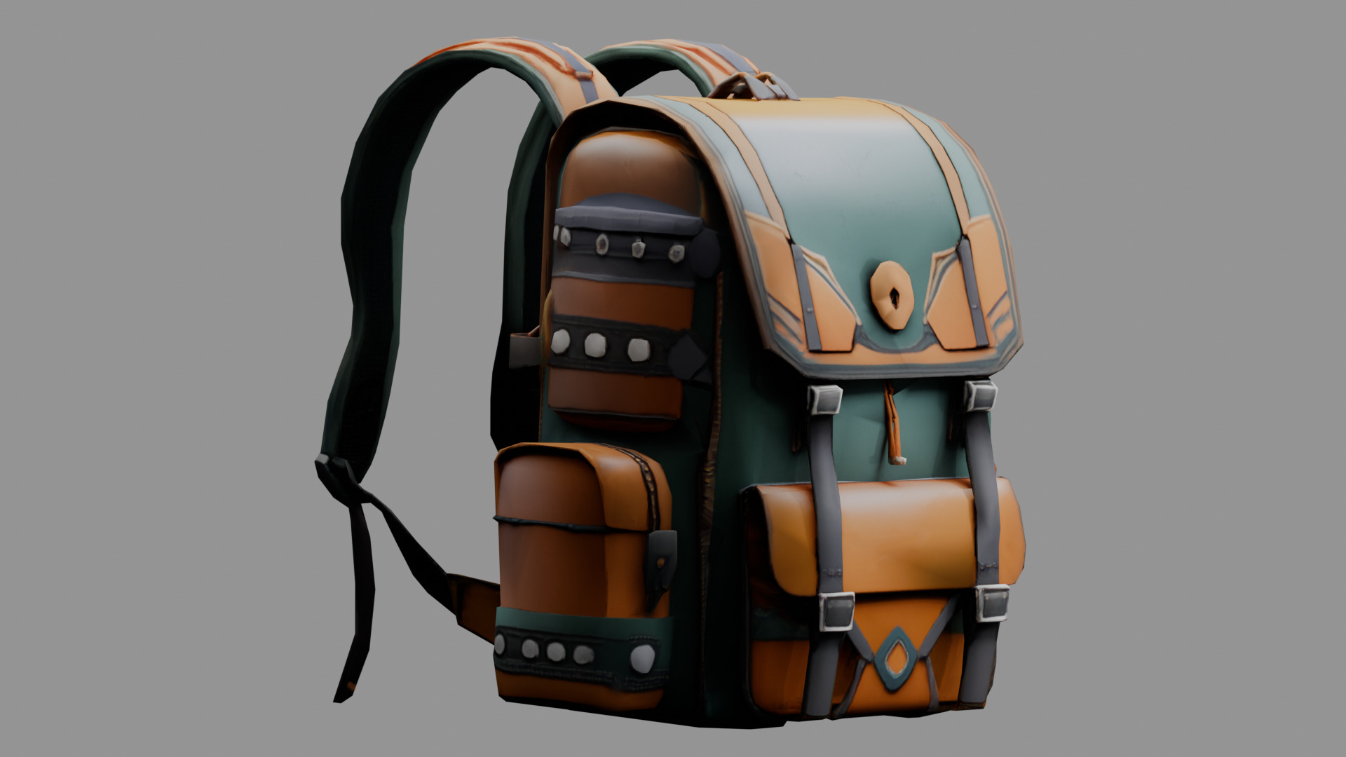 Stylized Backpack BP02 Low-poly 3D model_1