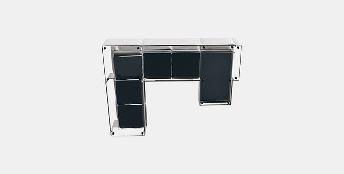 VIMLE Corner sofa 5-seat 8 Low-poly 3D model 6