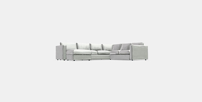 VIMLE Corner sofa 5-seat 8 Low-poly 3D model