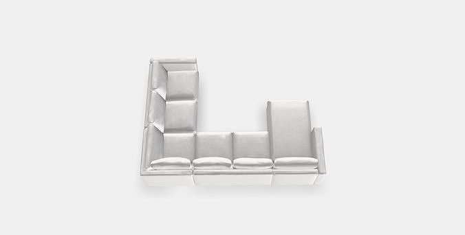 VIMLE Corner sofa 5-seat 8 Low-poly 3D model 2