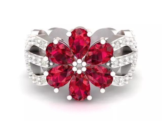 FEMALE RUBY RING 3D PRINTABLE MODEL 3D print model