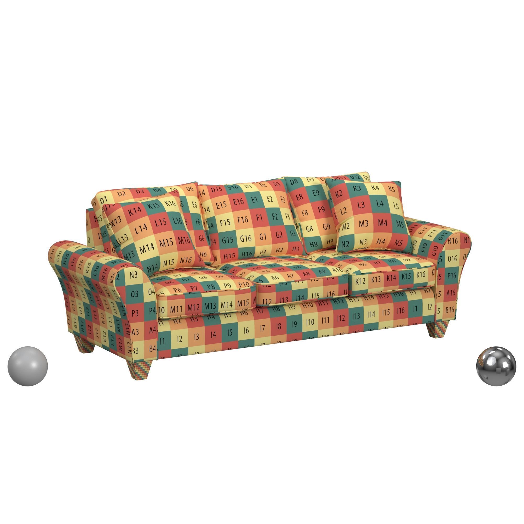 Dahila Sofa In Cobble Ivory W 2 Highlight Indigo Pillows 3D model_2