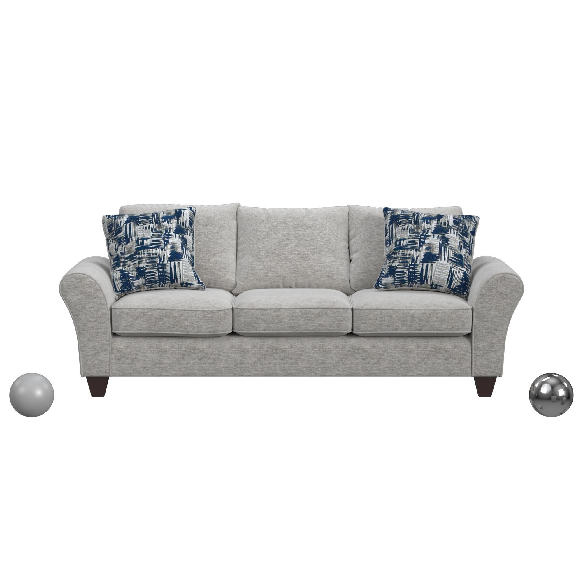 Dahila Sofa In Cobble Ivory W 2 Highlight Indigo Pillows 3D model_1