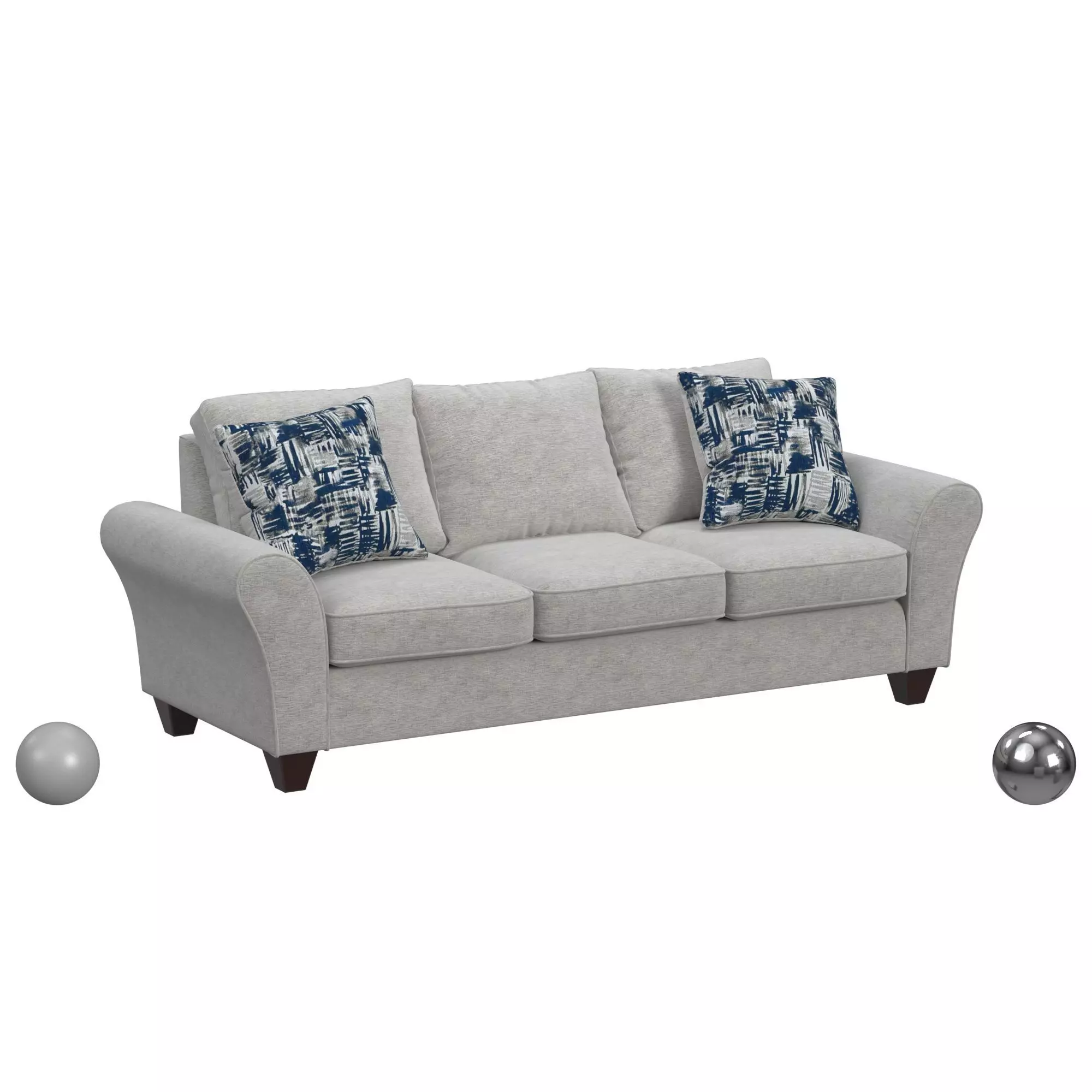 Dahila Sofa In Cobble Ivory W 2 Highlight Indigo Pillows 3D model_0