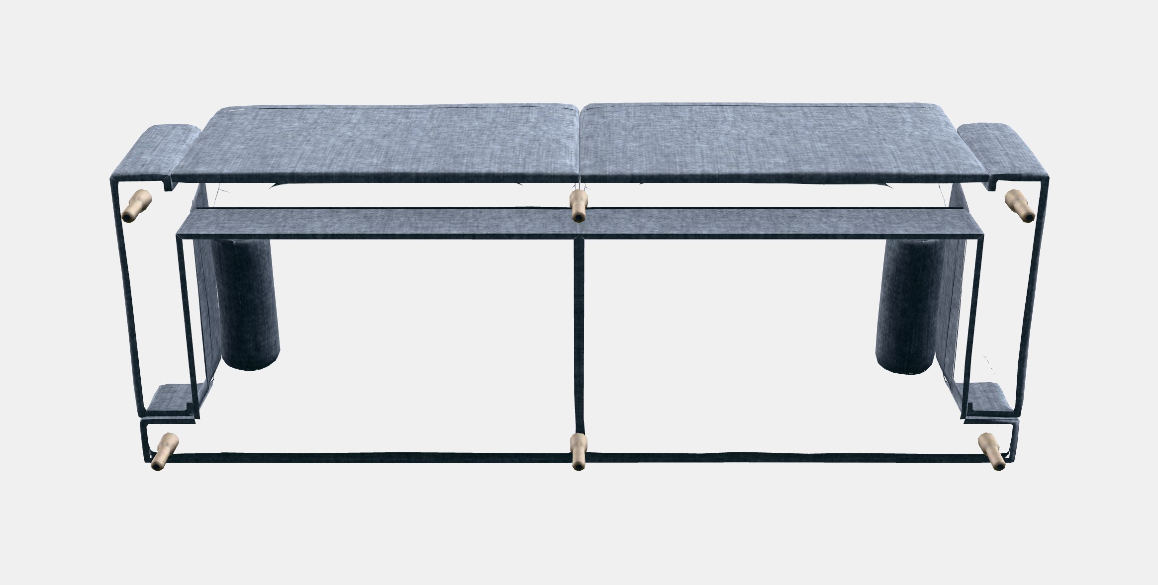 LANGARYD 3-seat sofa 3 Low-poly 3D model_8