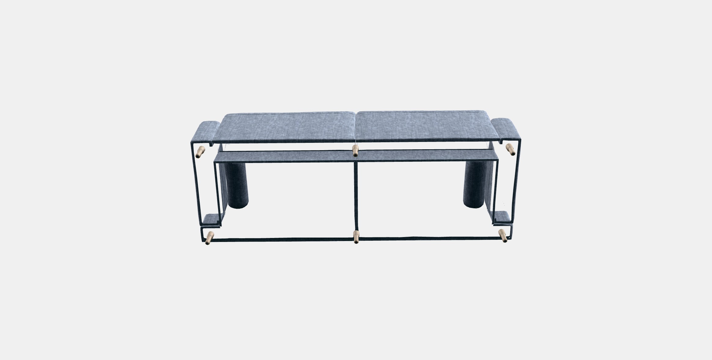 LANGARYD 3-seat sofa 3 Low-poly 3D model_7