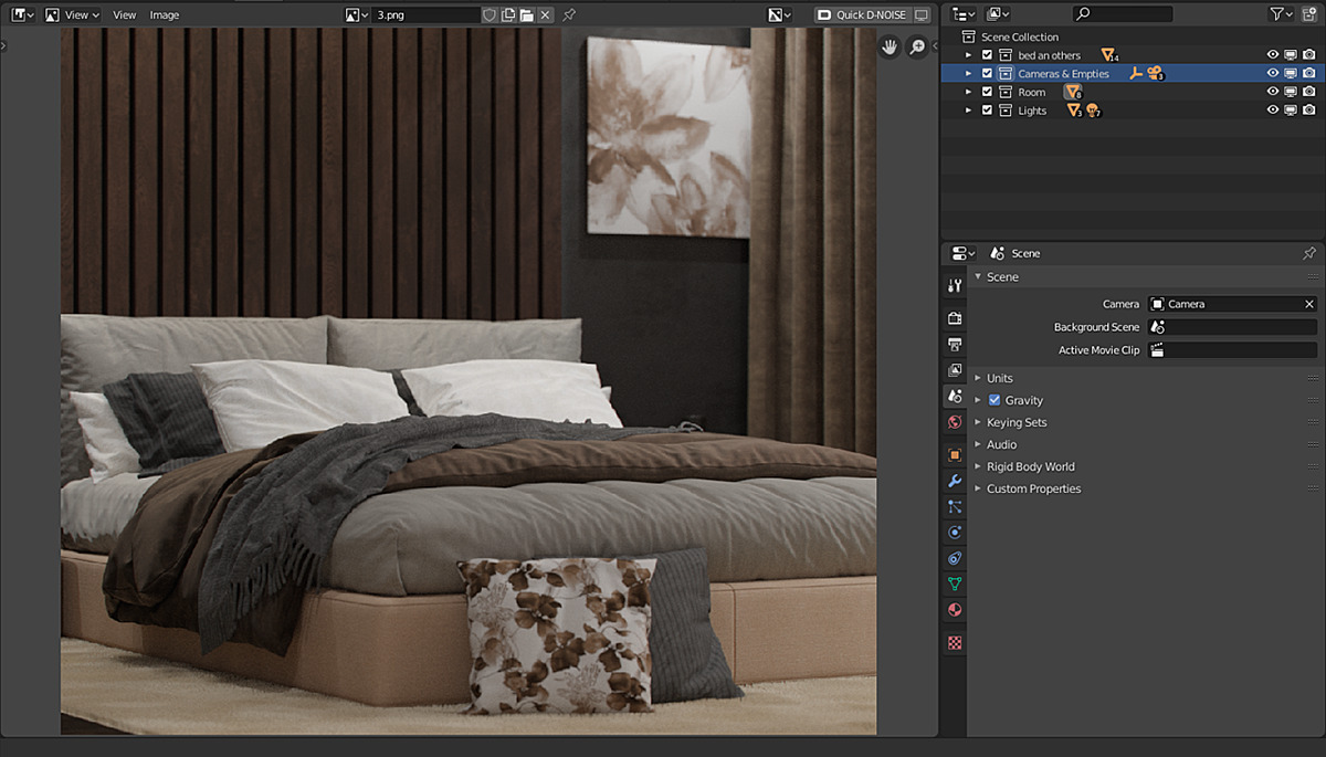 Bedroom Scene 01 3D model_4