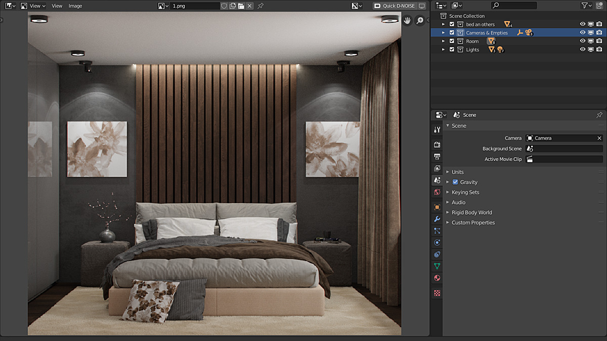 Bedroom Scene 01 3D model_3