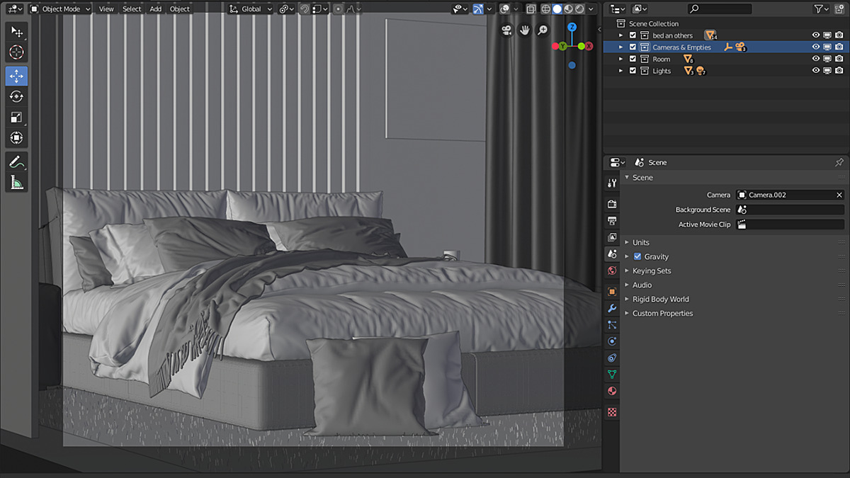 Bedroom Scene 01 3D model_9
