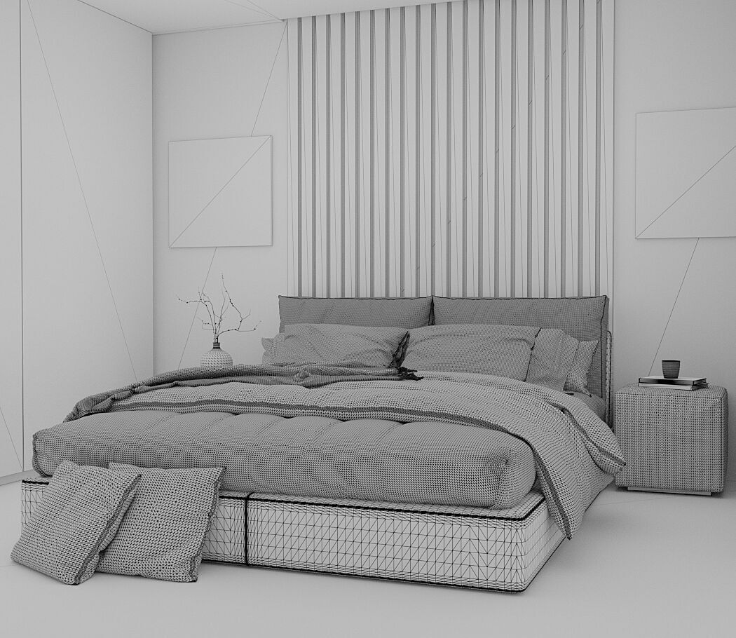 Bedroom Scene 01 3D model_5