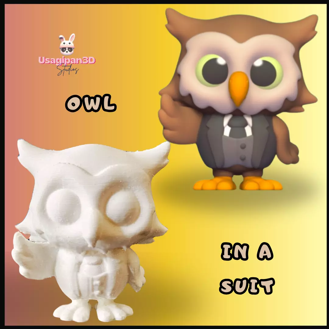 Owl in a Suit 3D print model_0