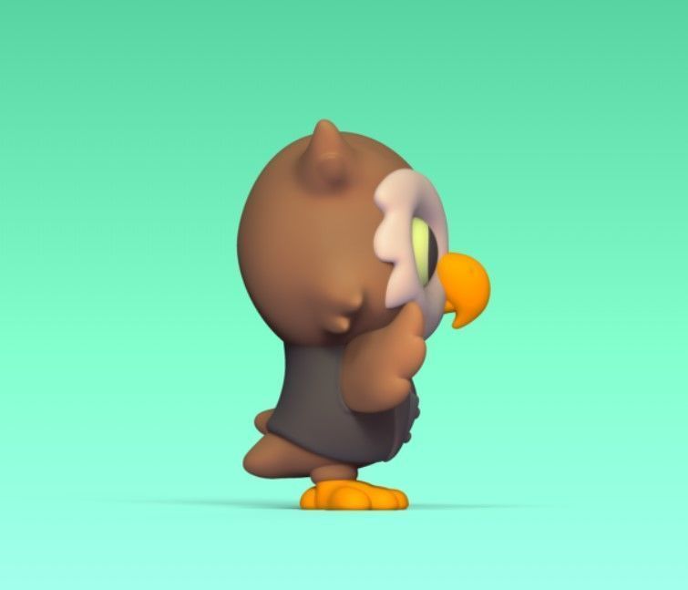 Owl in a Suit 3D print model_3