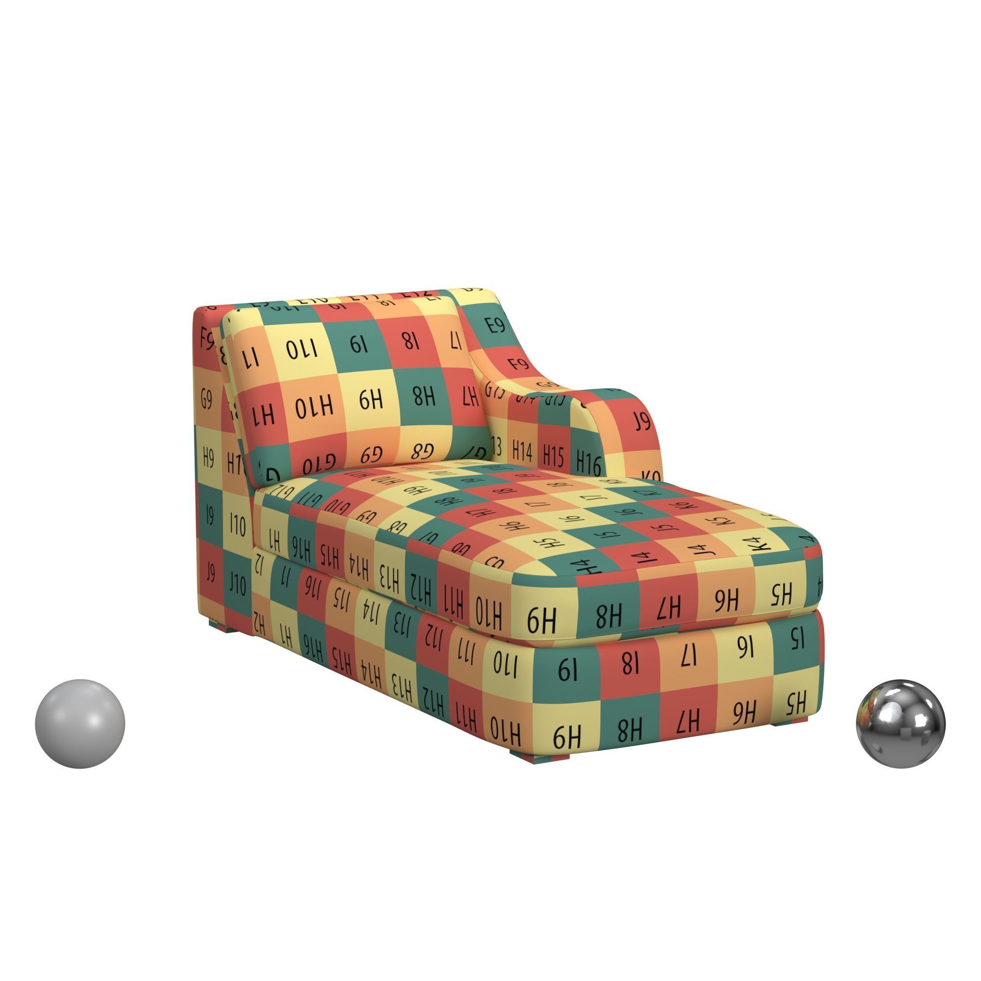 Big Wave Chaise Right Arm Facing - Chilwell Olive 3D model_2