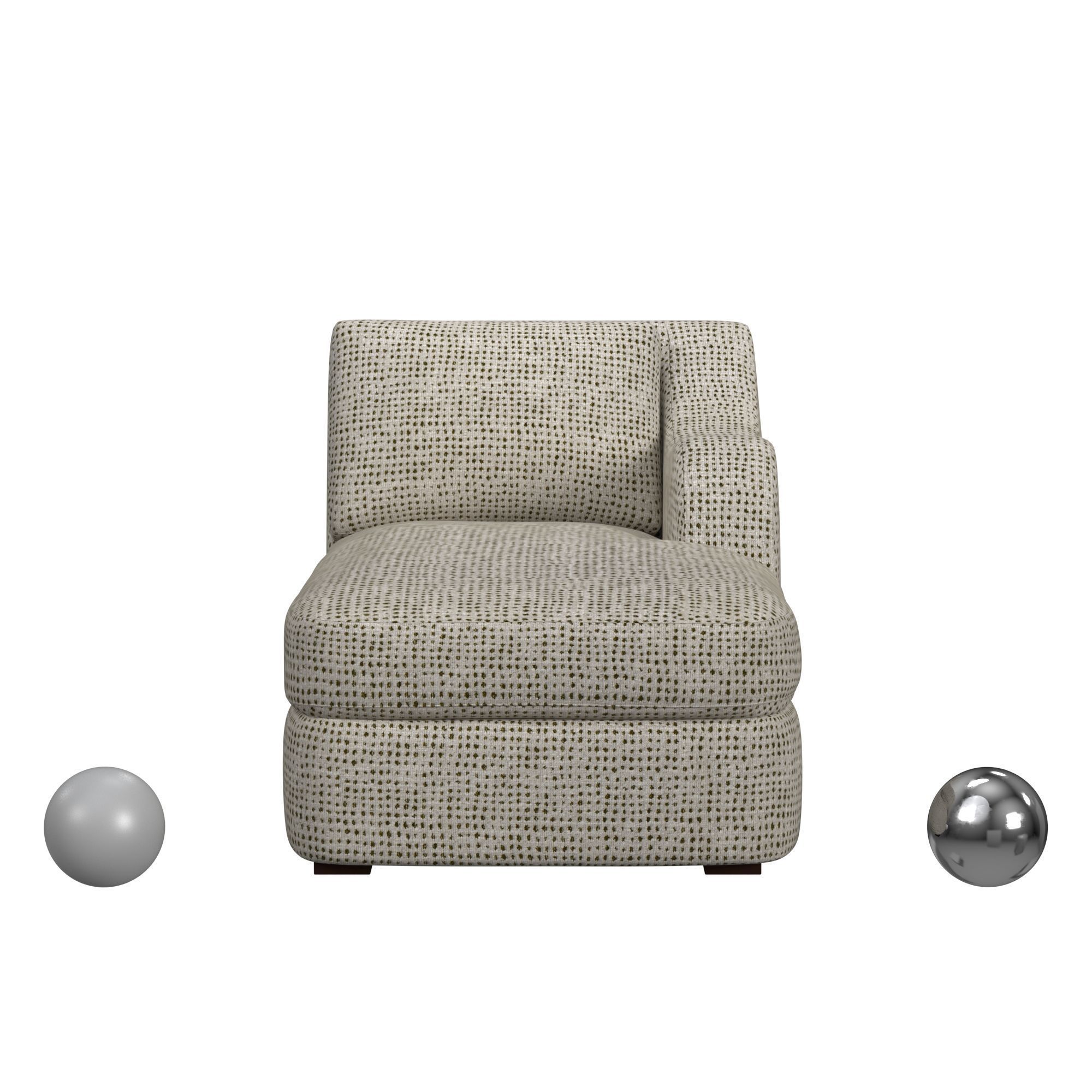 Big Wave Chaise Right Arm Facing - Chilwell Olive 3D model_1