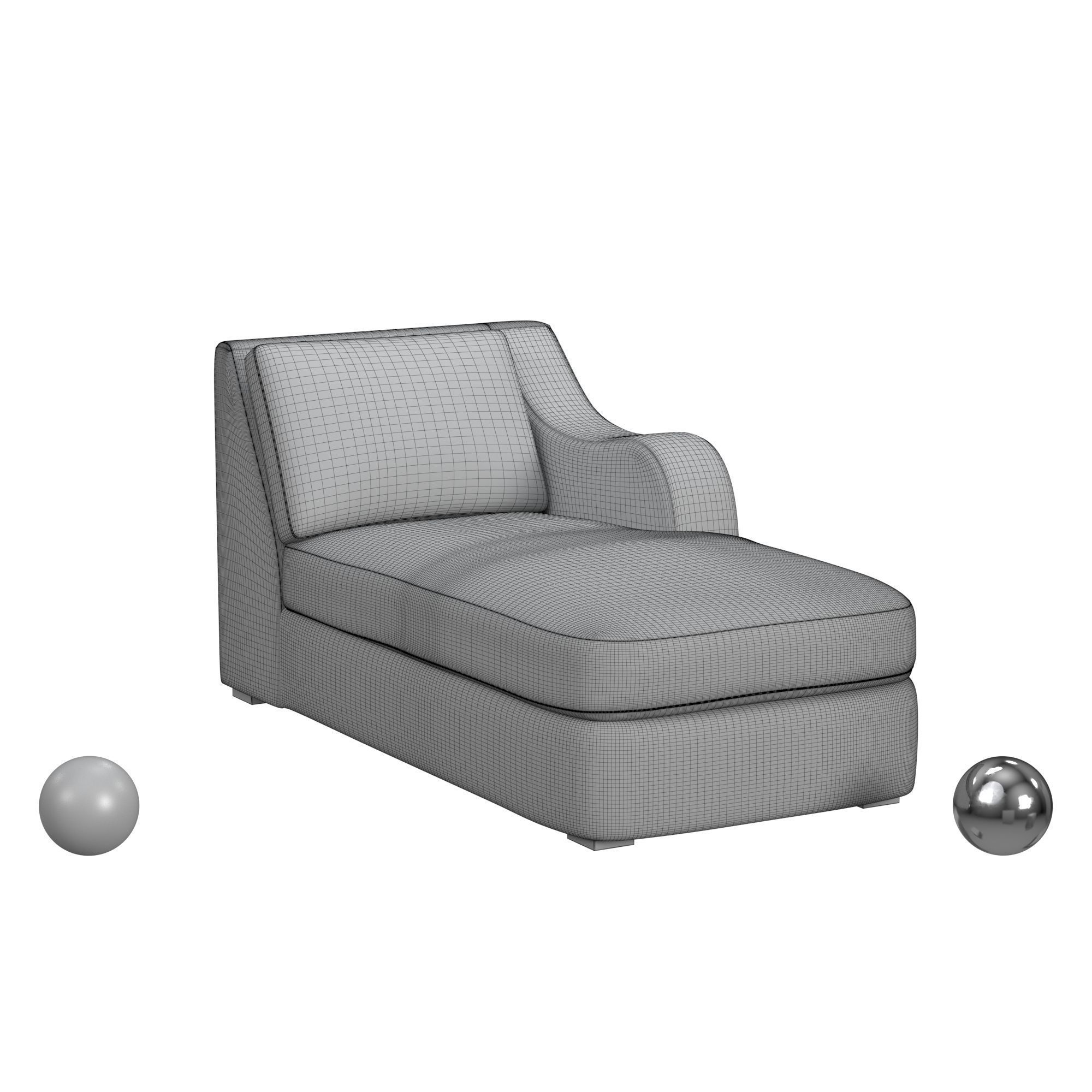 Big Wave Chaise Right Arm Facing - Chilwell Olive 3D model_3