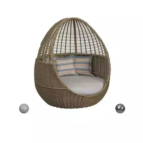 Renava Cocoon - Outdoor Beige Wicker Lounge Bed