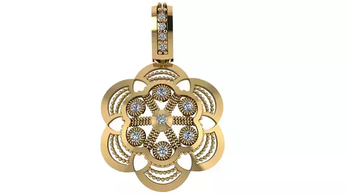 FLOWER DESIGN PENDANT 3D PRINTABLE MODEL 