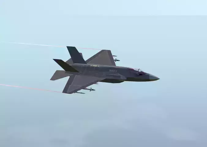 F-35 Lightning II 3D CGI Model Low-poly 3D model