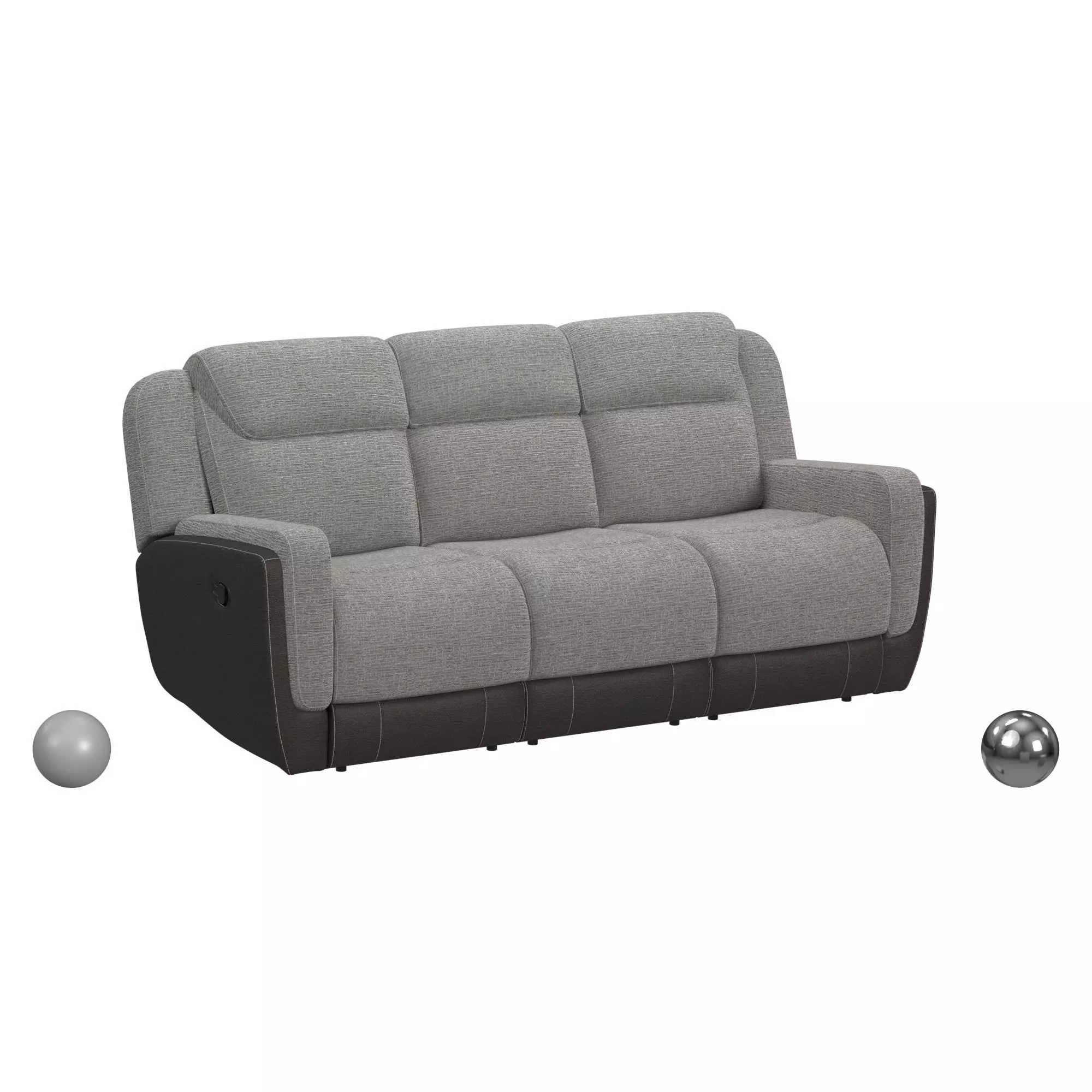Hornet Motion Sofa In Rancho Grey 3D model_0