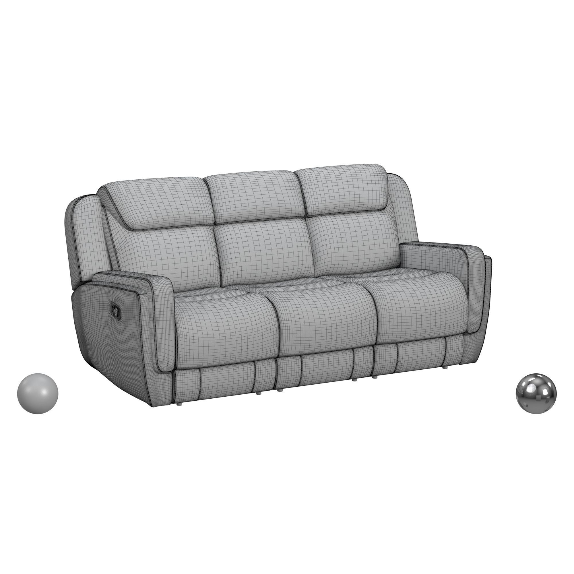Hornet Motion Sofa In Rancho Grey 3D model_3