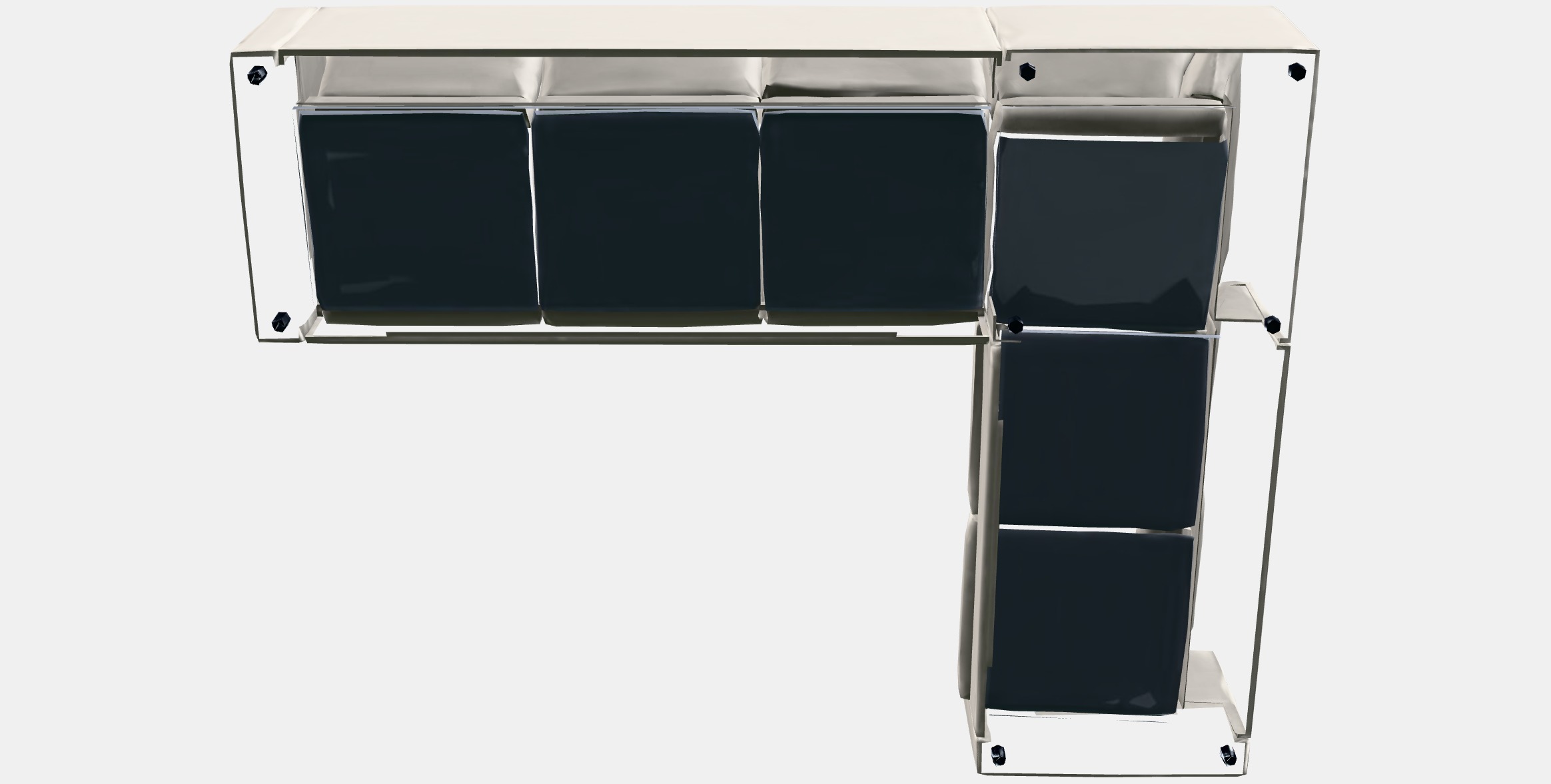 VIMLE Corner sofa 5-seat 9 Low-poly 3D model_8