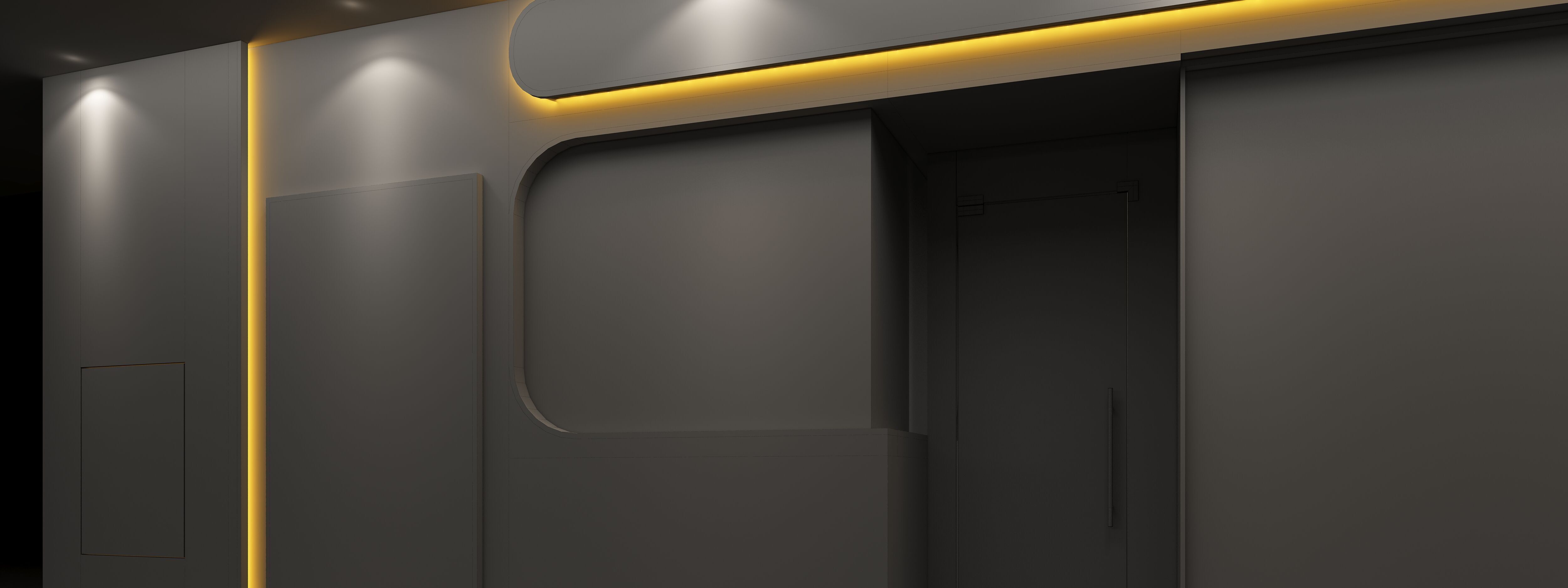 Restaurant door head 3D model_9