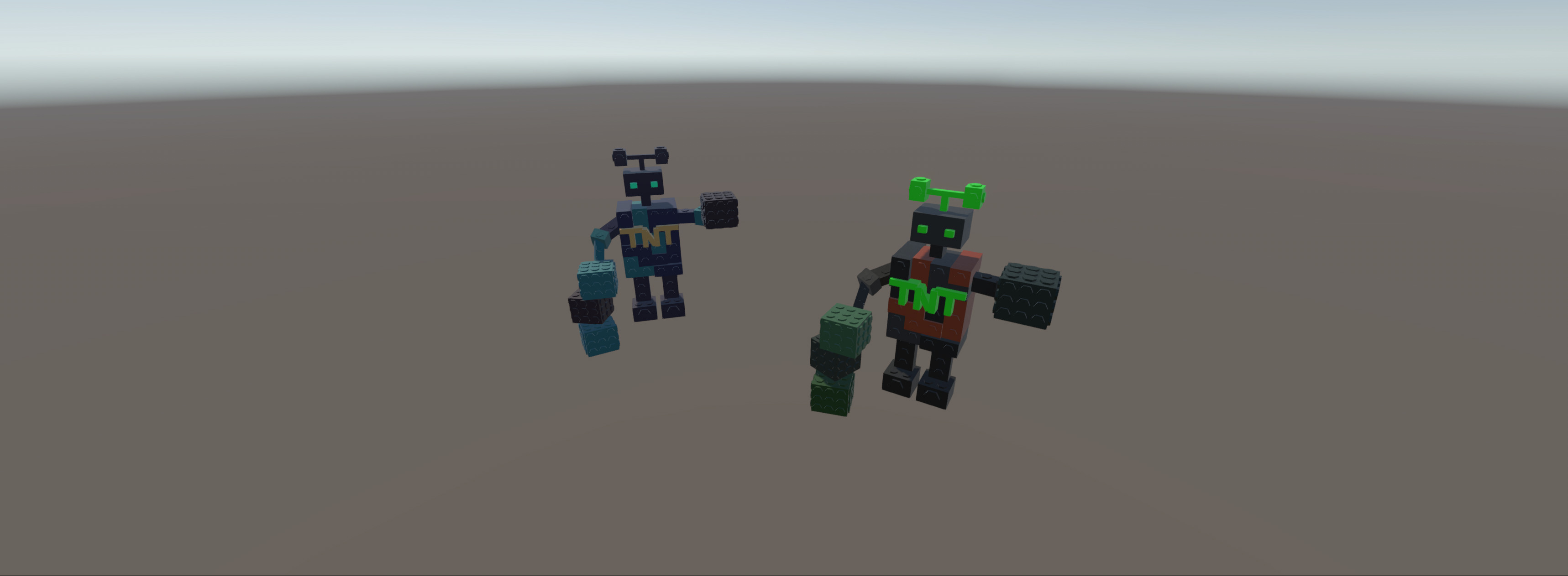 Brick Toy 3D - Low Poly - Warrior Robots Low-poly 3D model_6