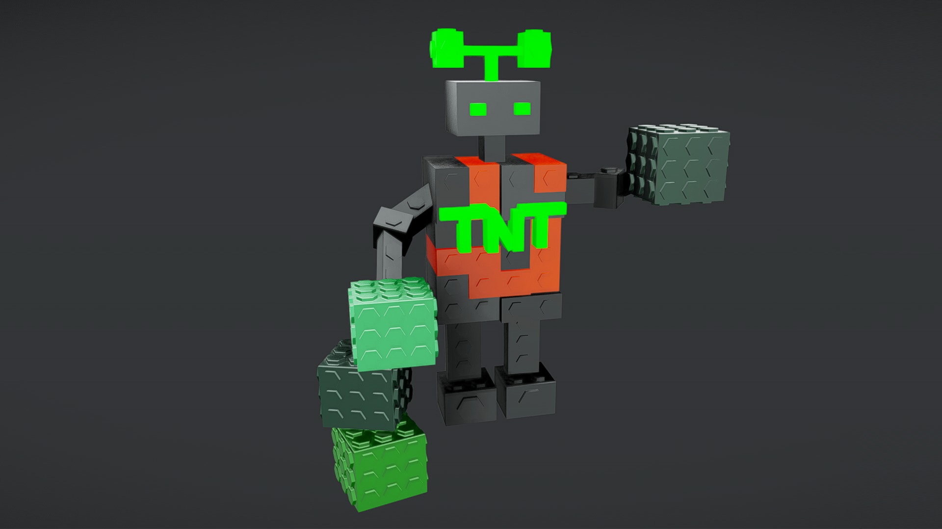 Brick Toy 3D - Low Poly - Warrior Robots Low-poly 3D model_3