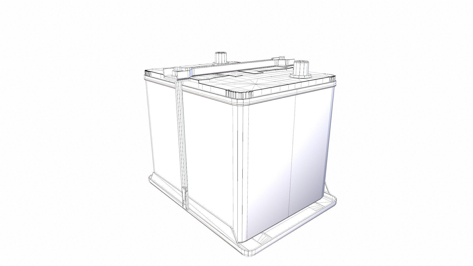 Car Battery Low-poly 3D model_9