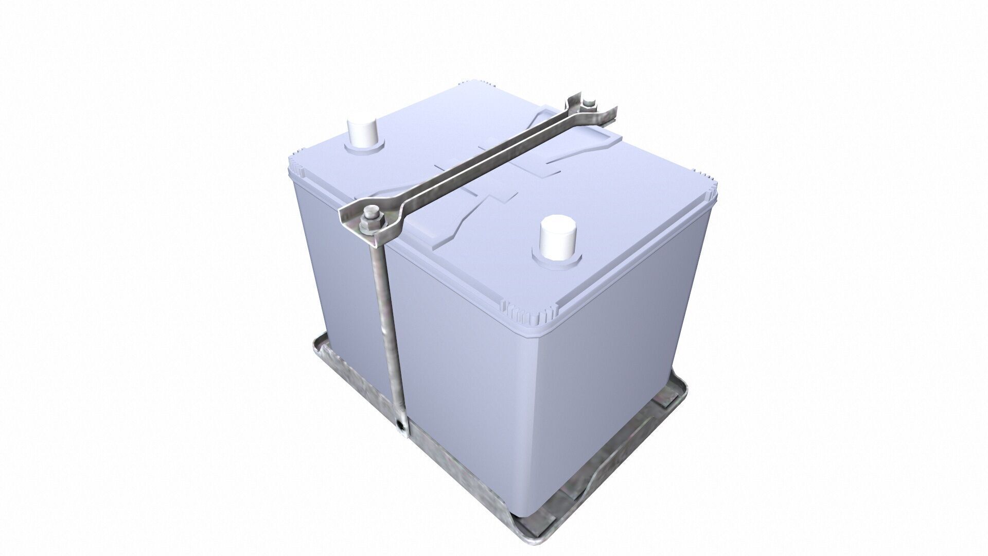 Car Battery Low-poly 3D model_5