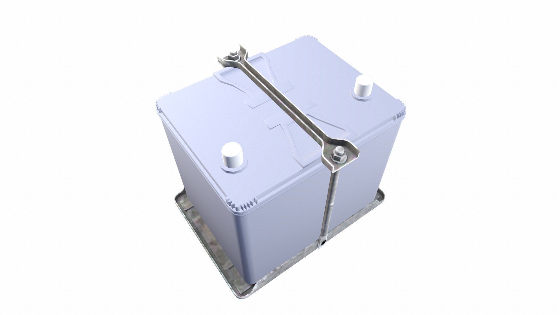 Car Battery Low-poly 3D model_3