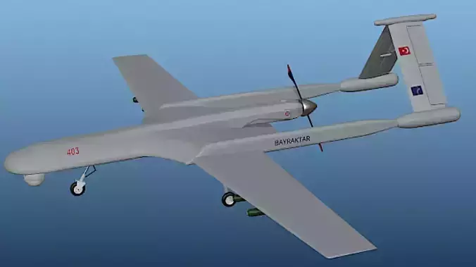Bayraktar UAV - High Poly 3D Model 3D model
