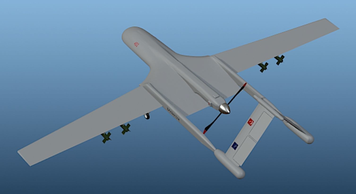 Bayraktar UAV - High Poly 3D Model 3D model_8