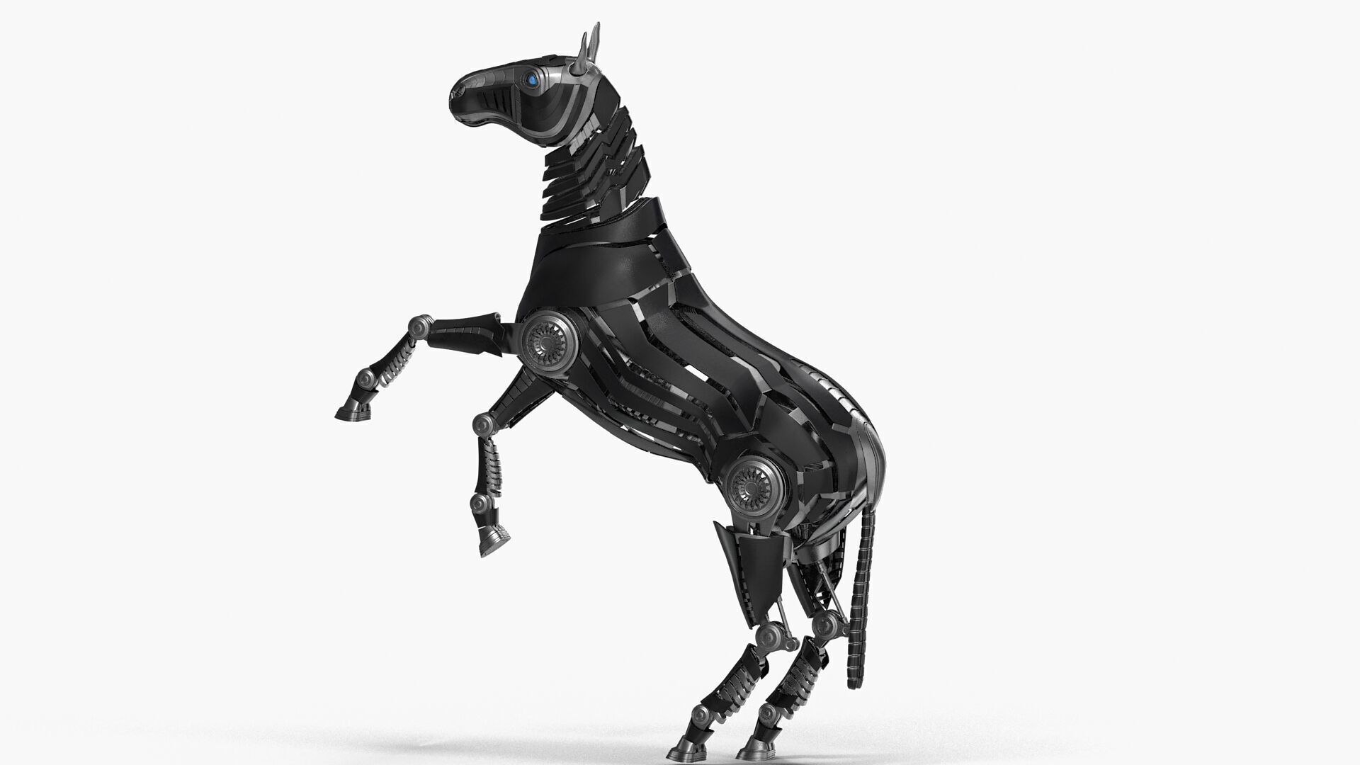 Robot horse rears up 3D model_3