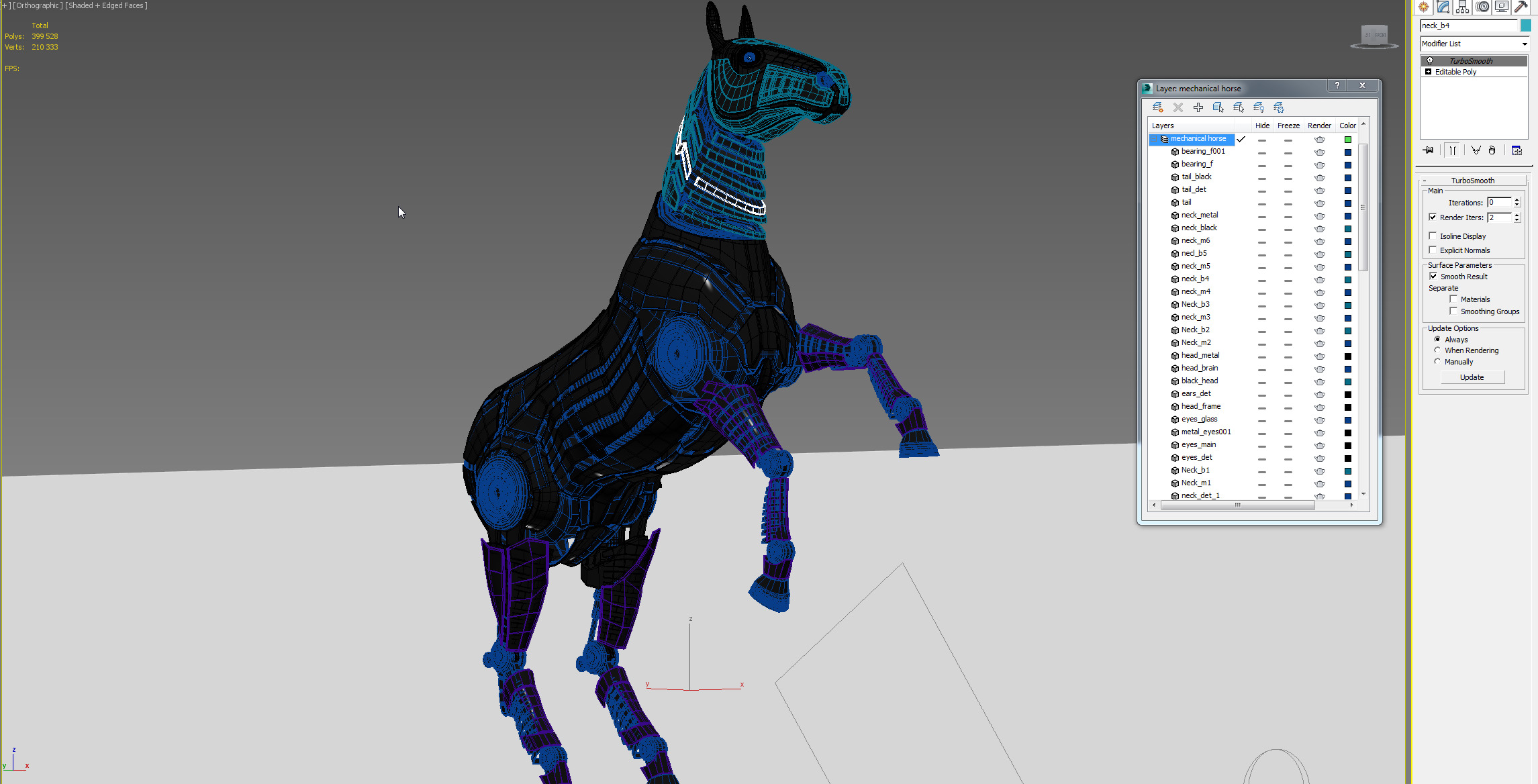 Robot horse rears up 3D model_7
