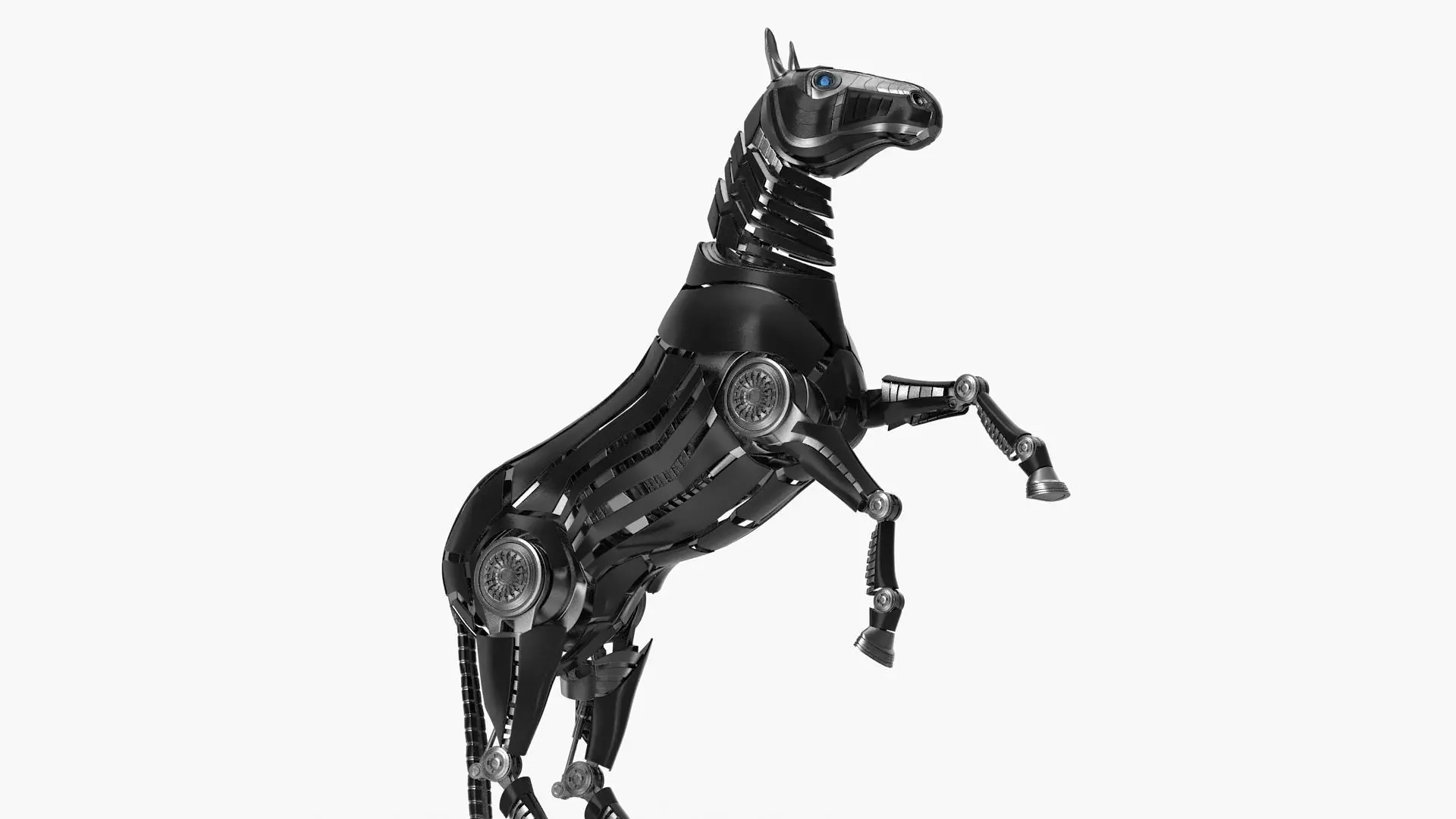 Robot horse rears up 3D model_0