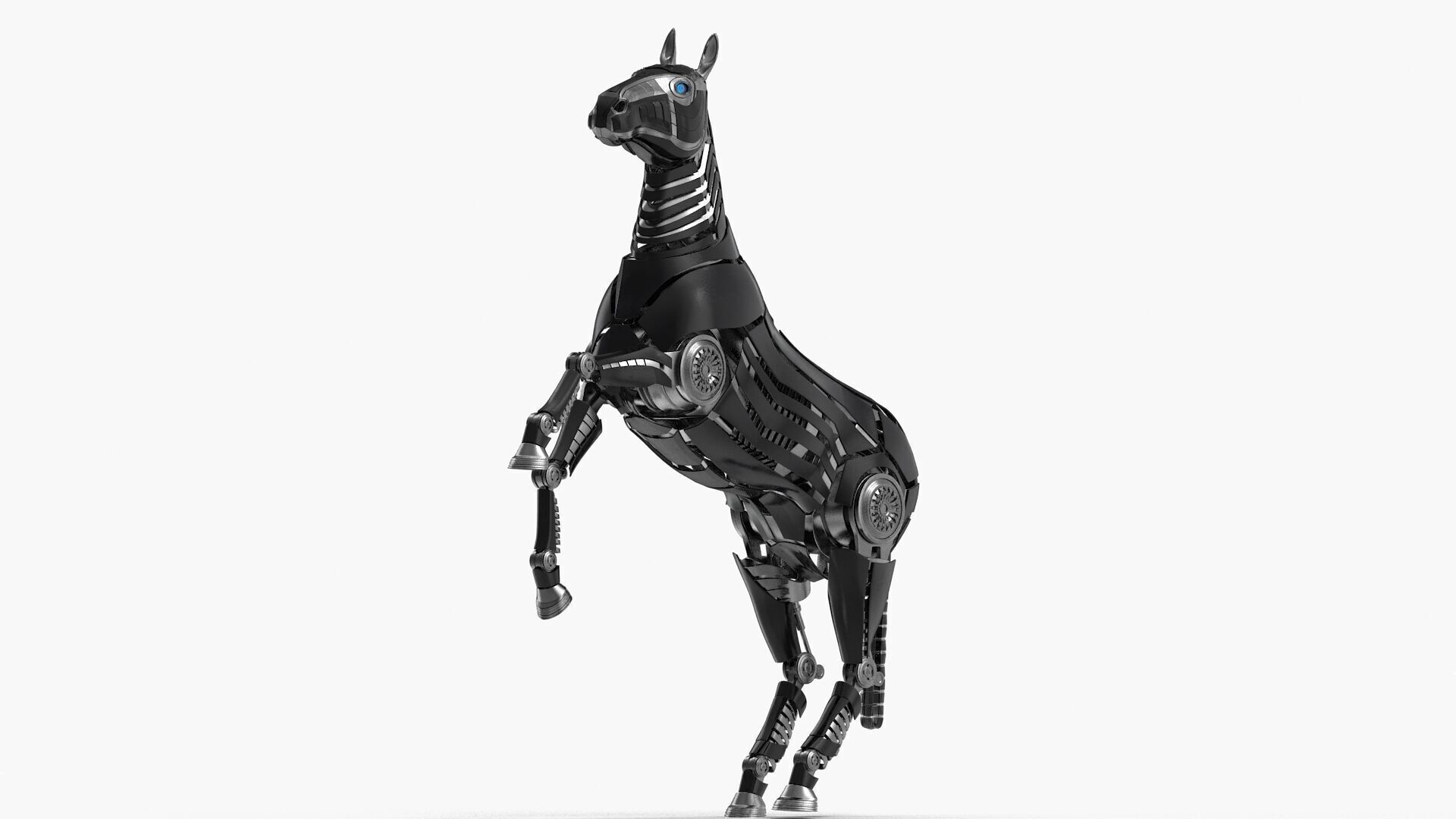 Robot horse rears up 3D model_4