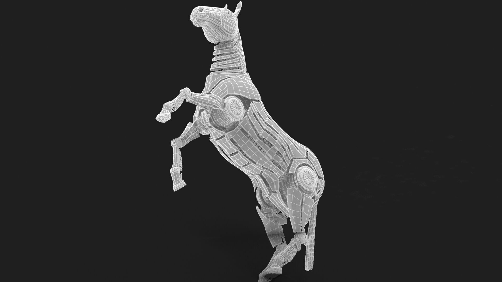 Robot horse rears up 3D model_10