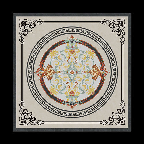 Waterjet Medallion Marble C-001 3D model